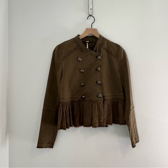 Free People Jackets & Blazers - Free People Utility Jacket with Peplum Detail in Army Green XS